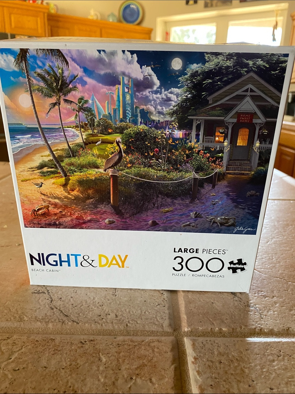 Night & Day 300-Piece Beach Cabin Jigsaw Puzzle - Multicolor Artwork